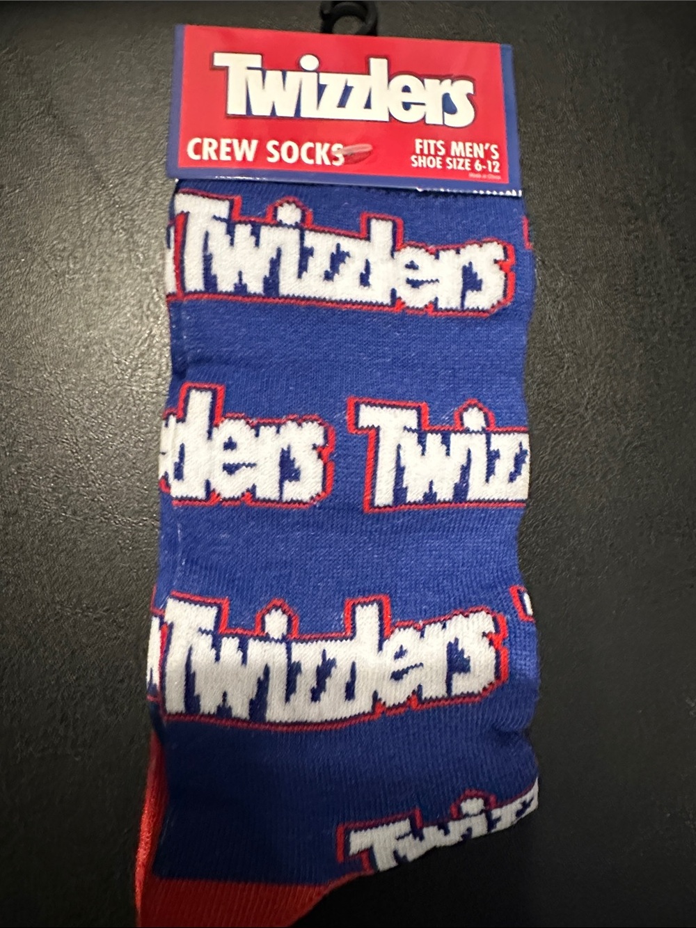 Unisex Crew Socks in Blue and Red